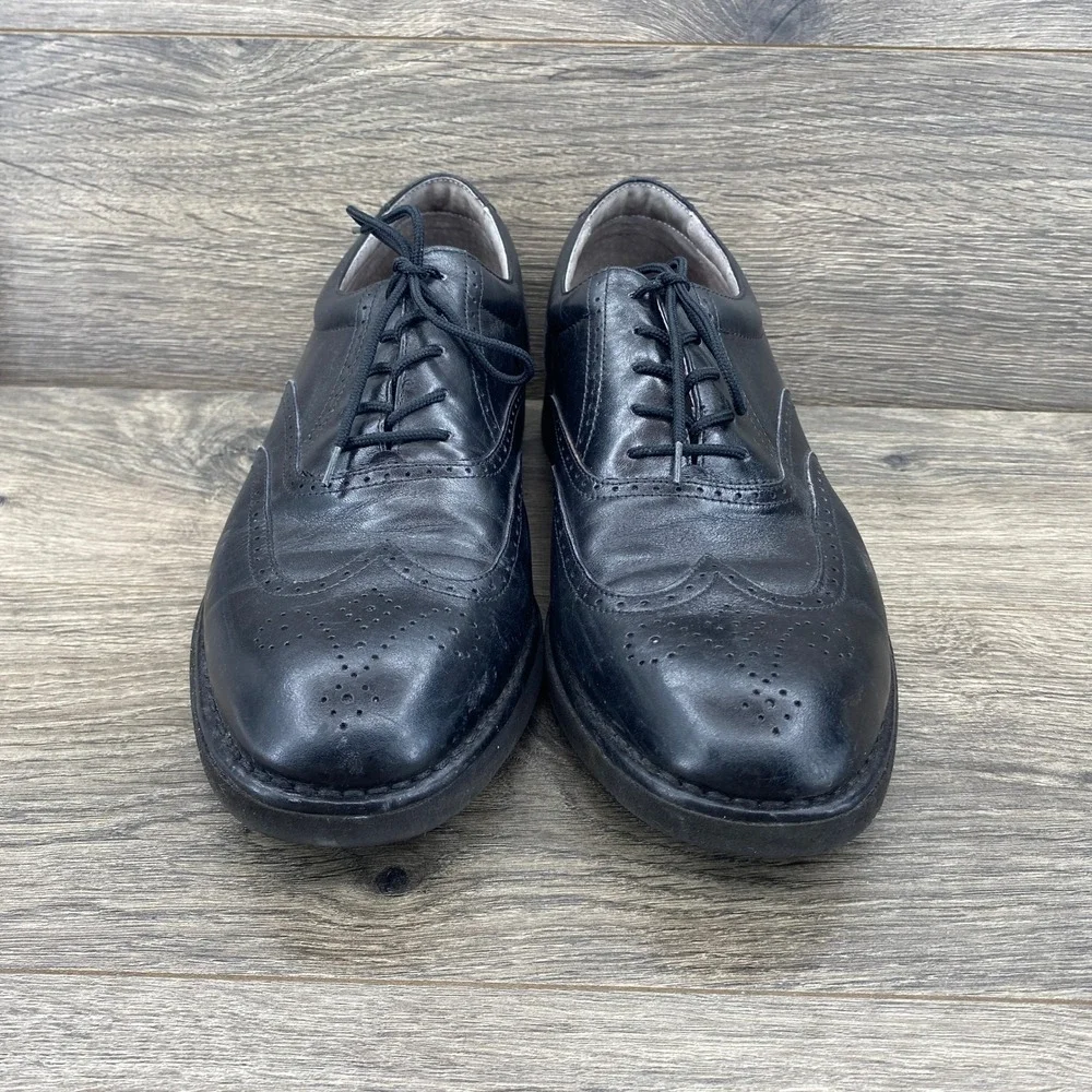 Rockport Wingtip Oxford Mens 10.5M Black Leather Brogue Vibram Sole 3678